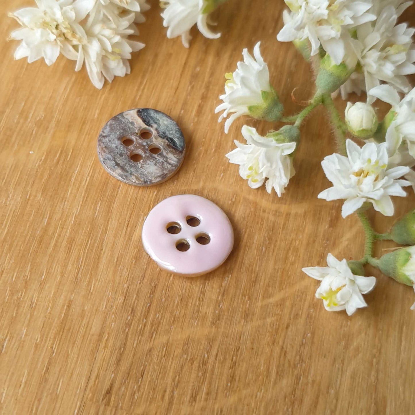 Bouton Pétrichor - Fleur de pêcher