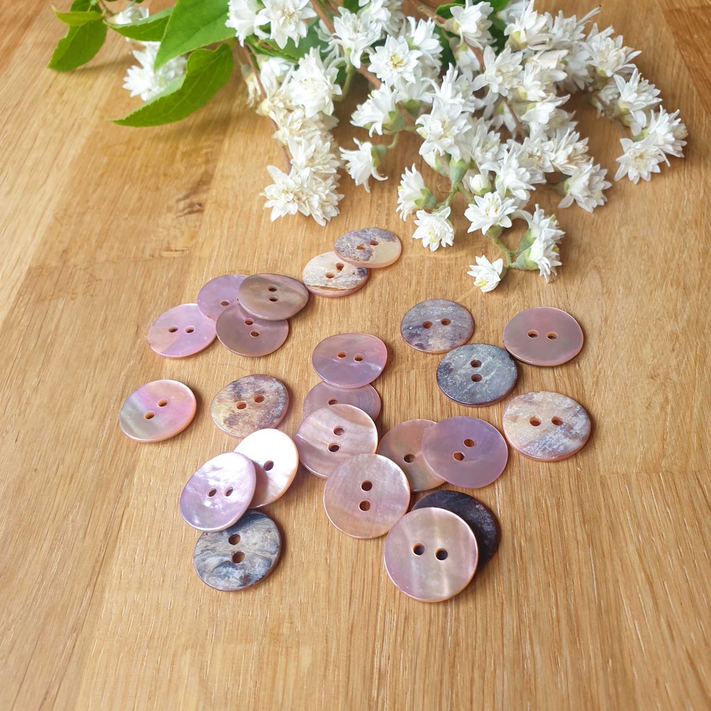 Bouton Retba - Fleur de pêcher