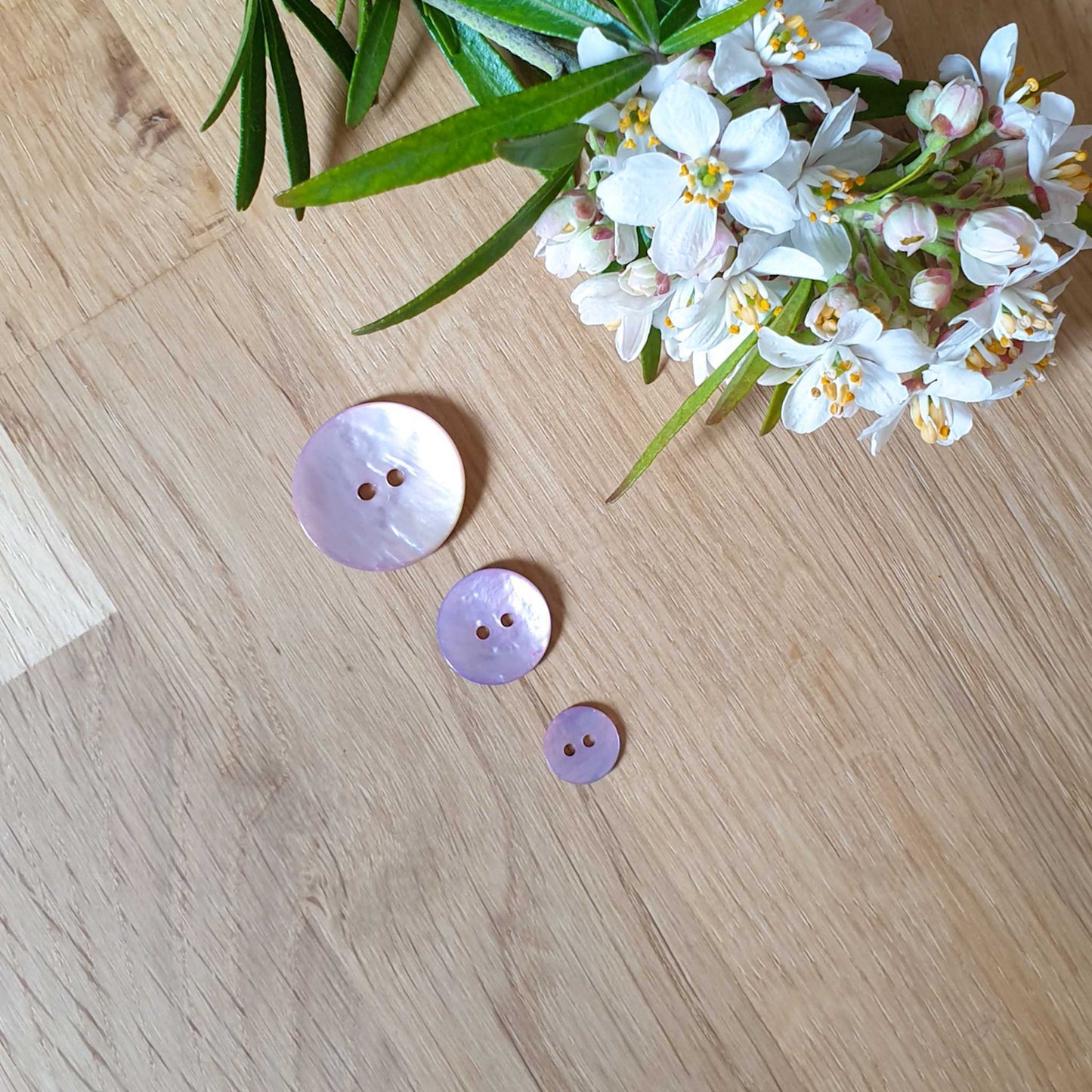 Bouton Retba - Fleur de pêcher