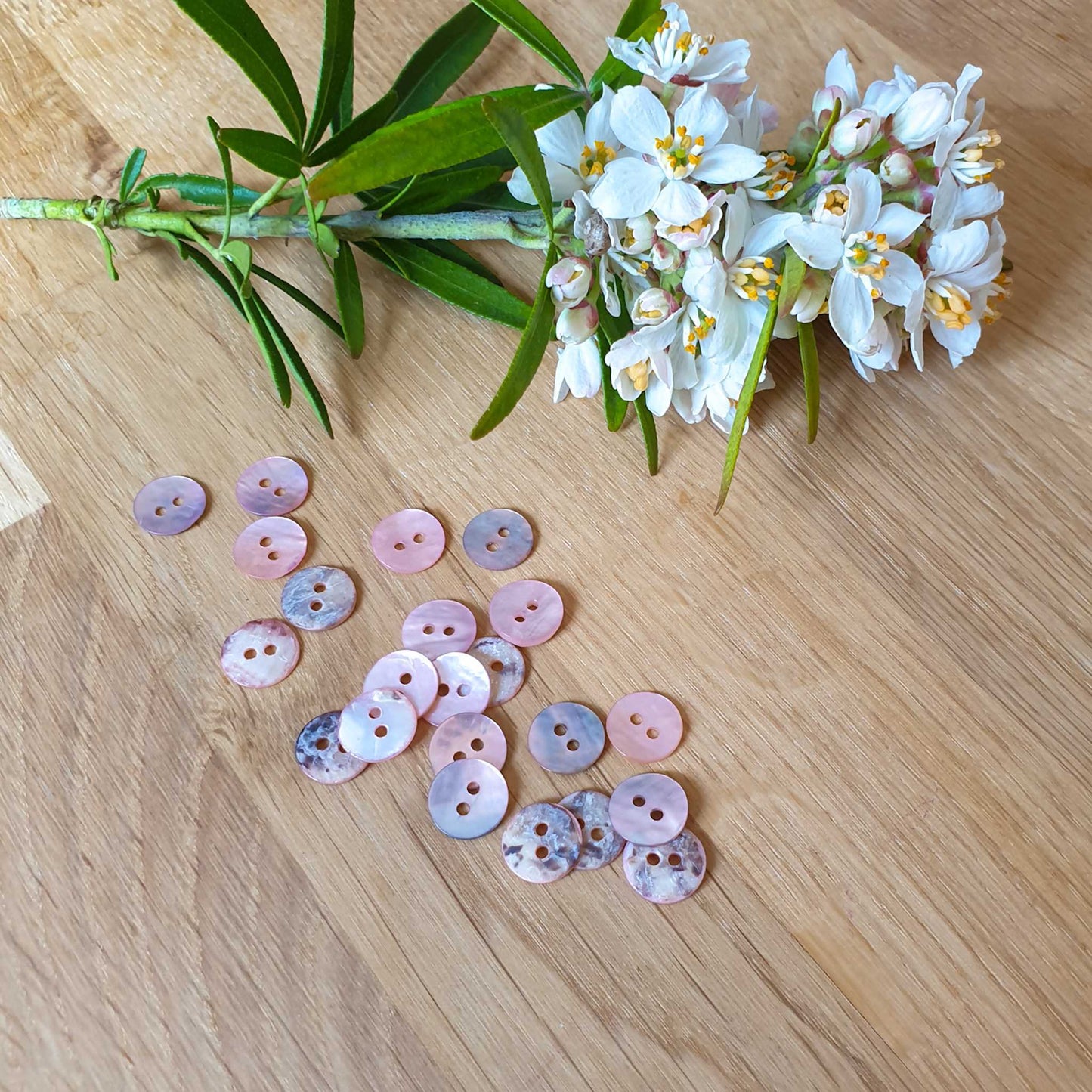 Bouton Retba - Fleur de pêcher