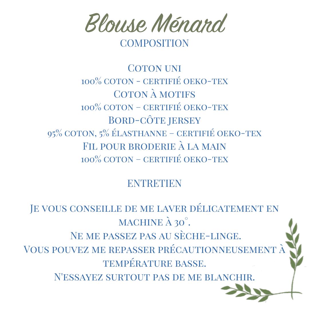 Blouse Ménard, les tons chauds