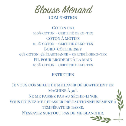 Blouse Ménard, les tons chauds