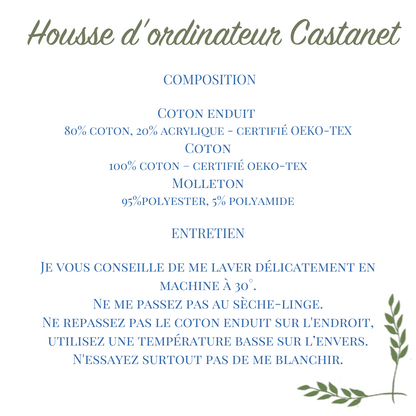 Housse pour ordinateur Castanet - les tons chauds