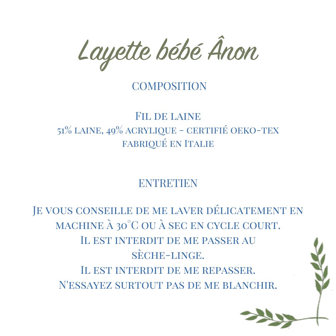 Layette bébé Ânon, les tons froids