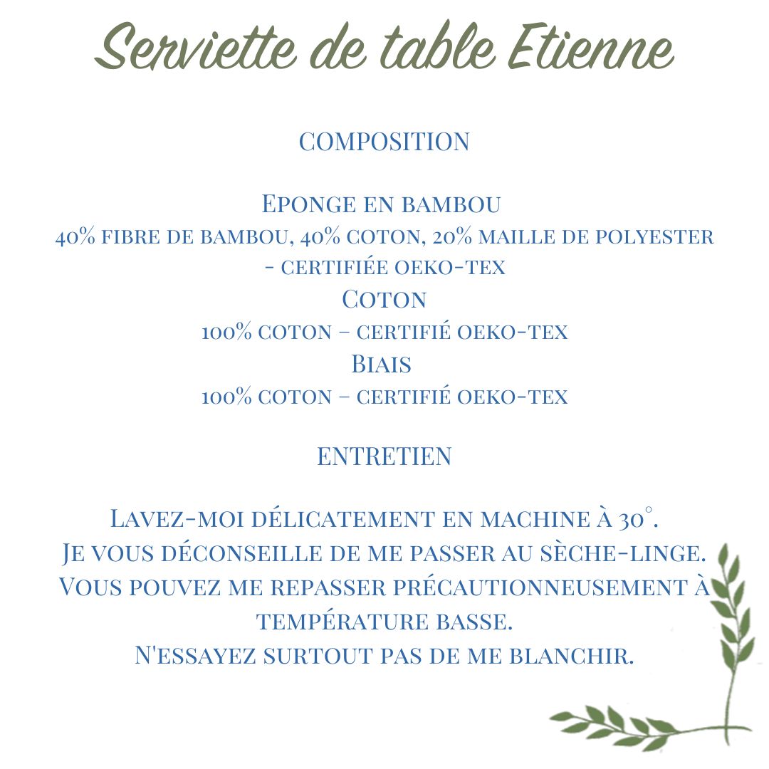 Serviette à cordons Etienne