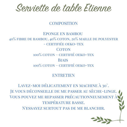 Serviette à cordons Etienne