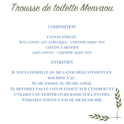 Trousse de toilette Menvaou, les tons chauds